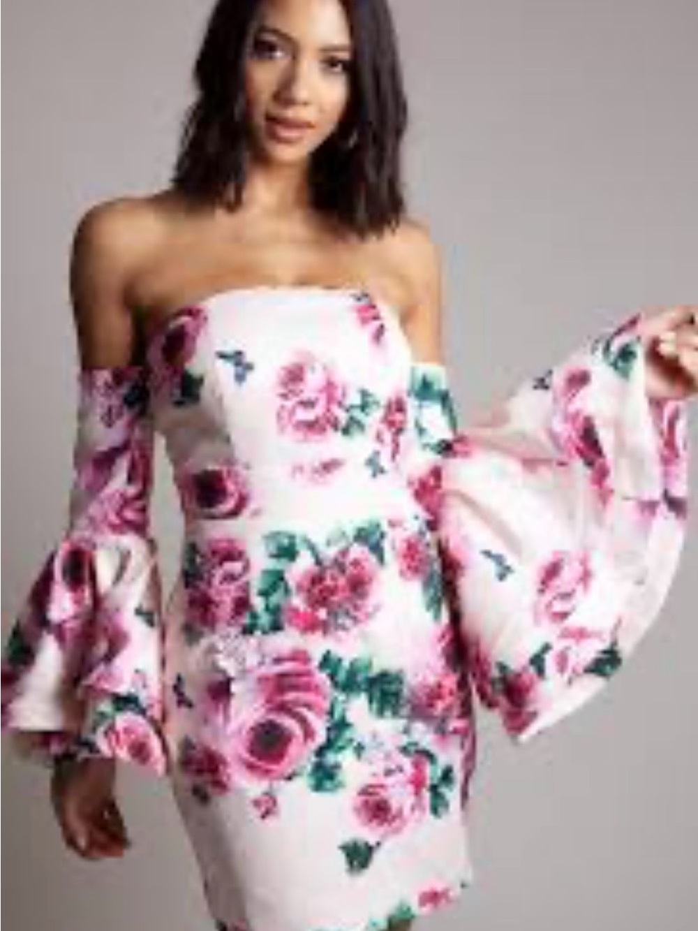 L'ATISTE Pink Floral Rose Print Dress